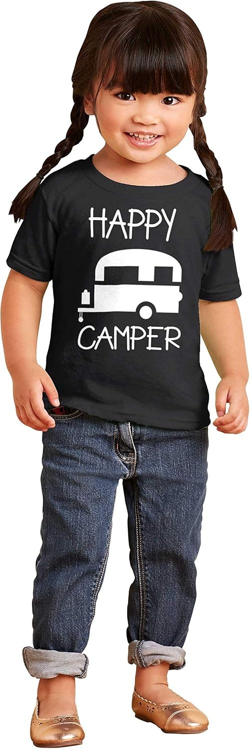 image:imageHappy Camper Outdoorsy Toddler Boy Girl T ShirtBlack