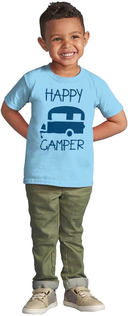 image:imageHappy Camper Outdoorsy Toddler Boy Girl T ShirtLight Blue