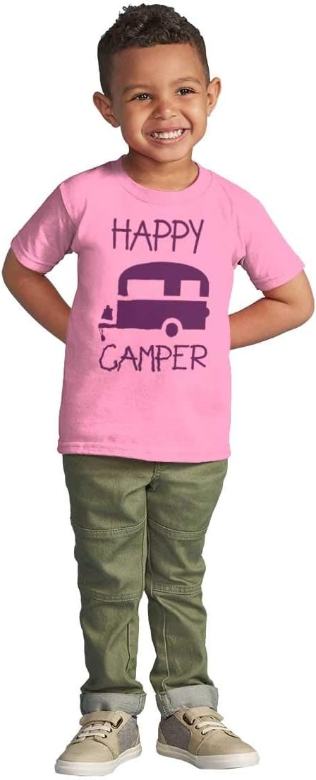 image:imageHappy Camper Outdoorsy Toddler Boy Girl T ShirtPink