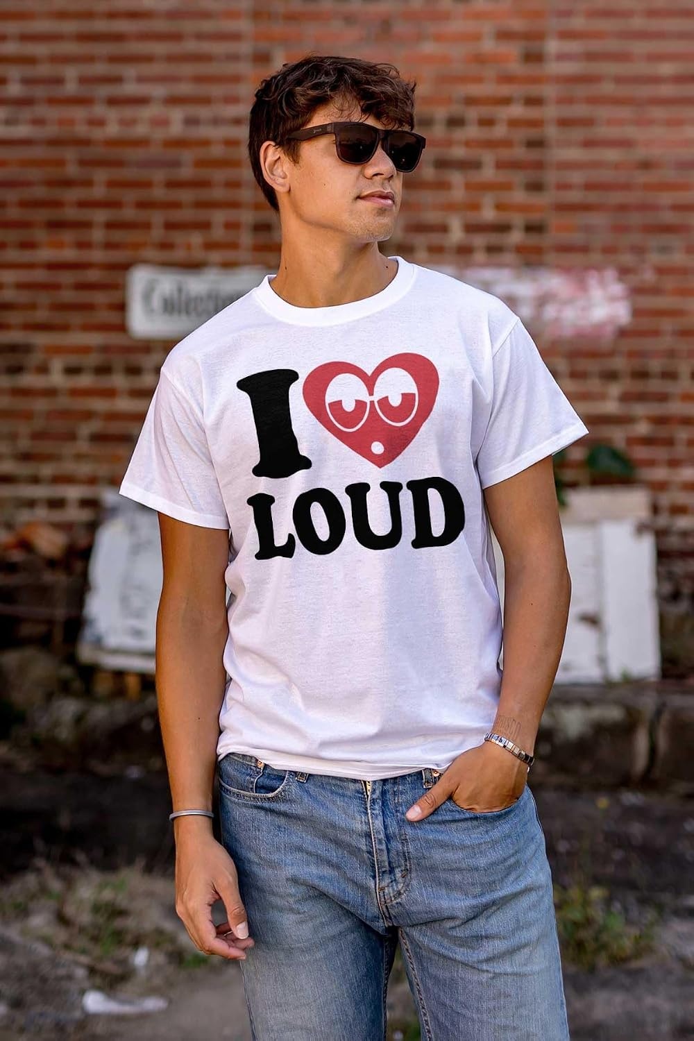 image:imageI Love Loud Heart Eyes Funny EDM Pot Graphic T Shirt Men or WomenWhite