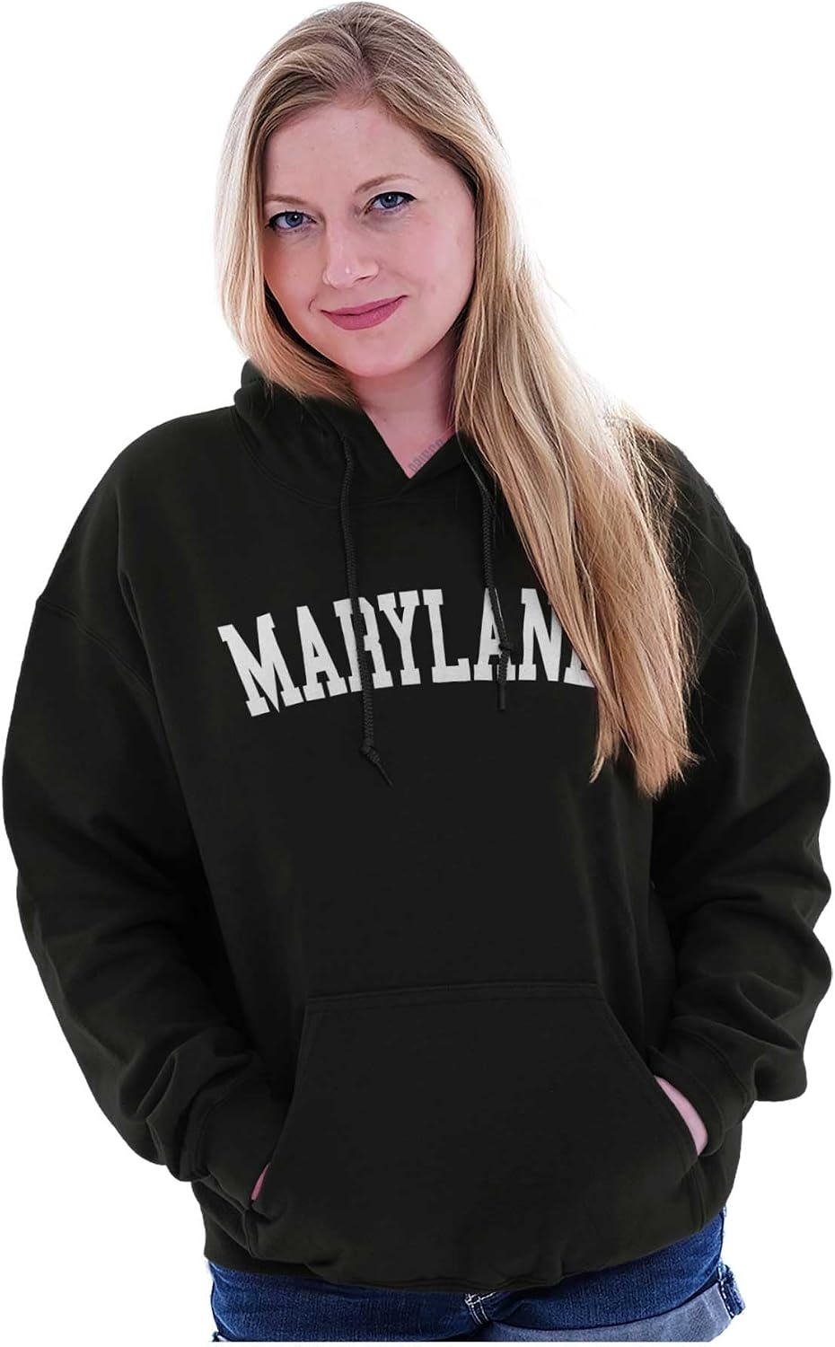 image:imageUSA State Simple Traditional Classic Hooded Sweatshirt Women MenBlack