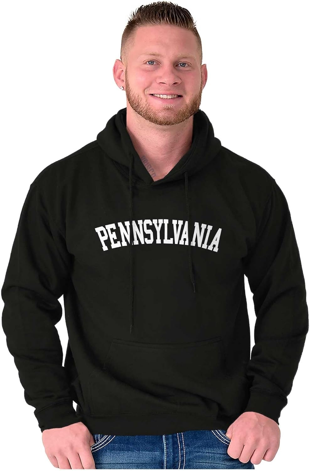 image:imageUSA State Simple Traditional Classic Hooded Sweatshirt Women MenBlack