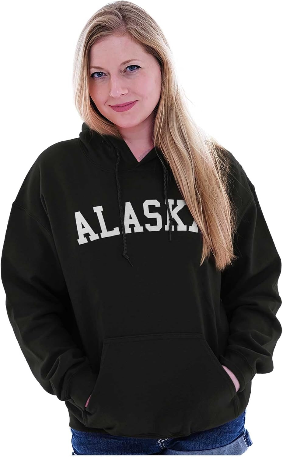 image:imageUSA State Simple Traditional Classic Hooded Sweatshirt Women MenBlack