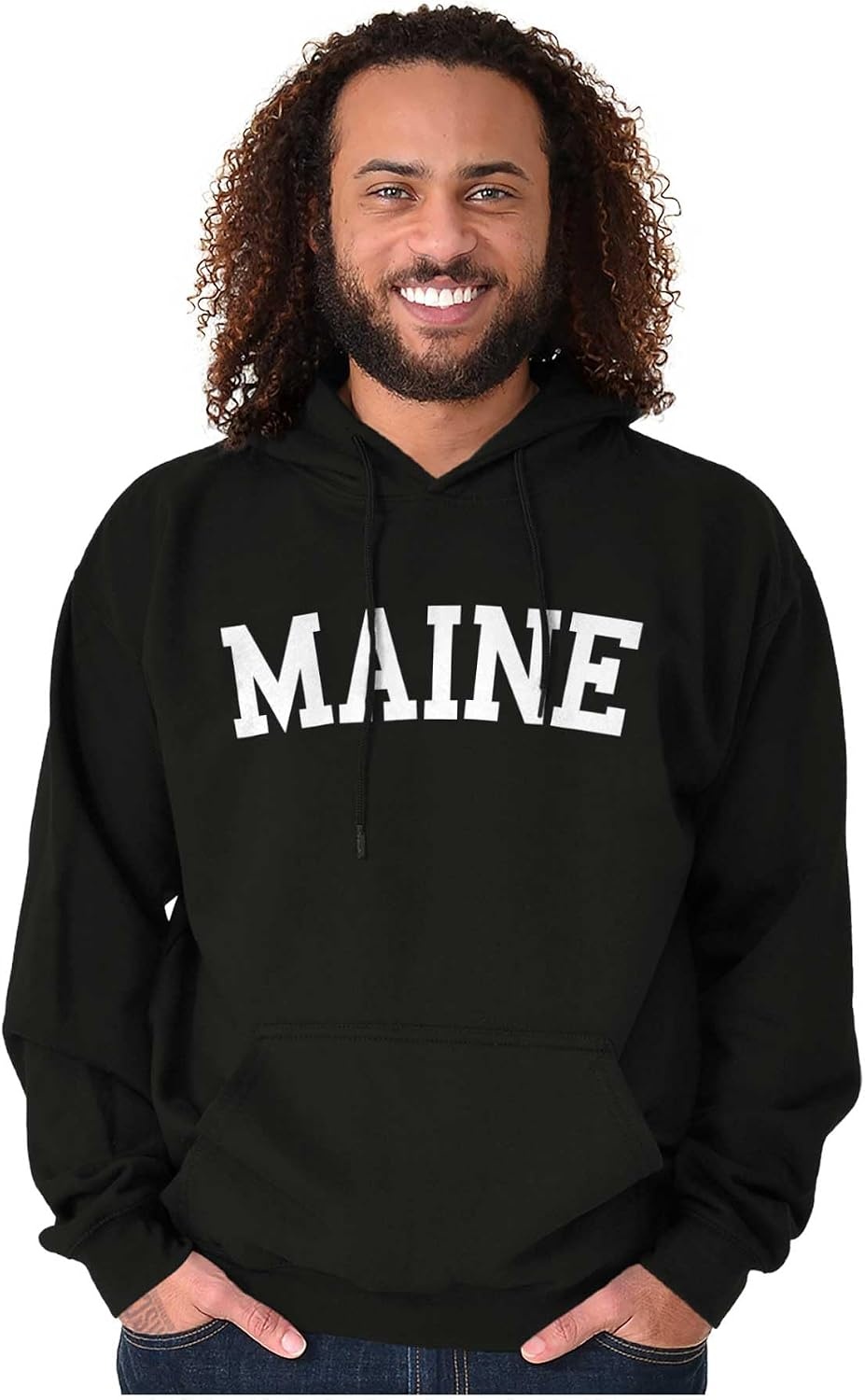 image:imageUSA State Simple Traditional Classic Hooded Sweatshirt Women MenBlack