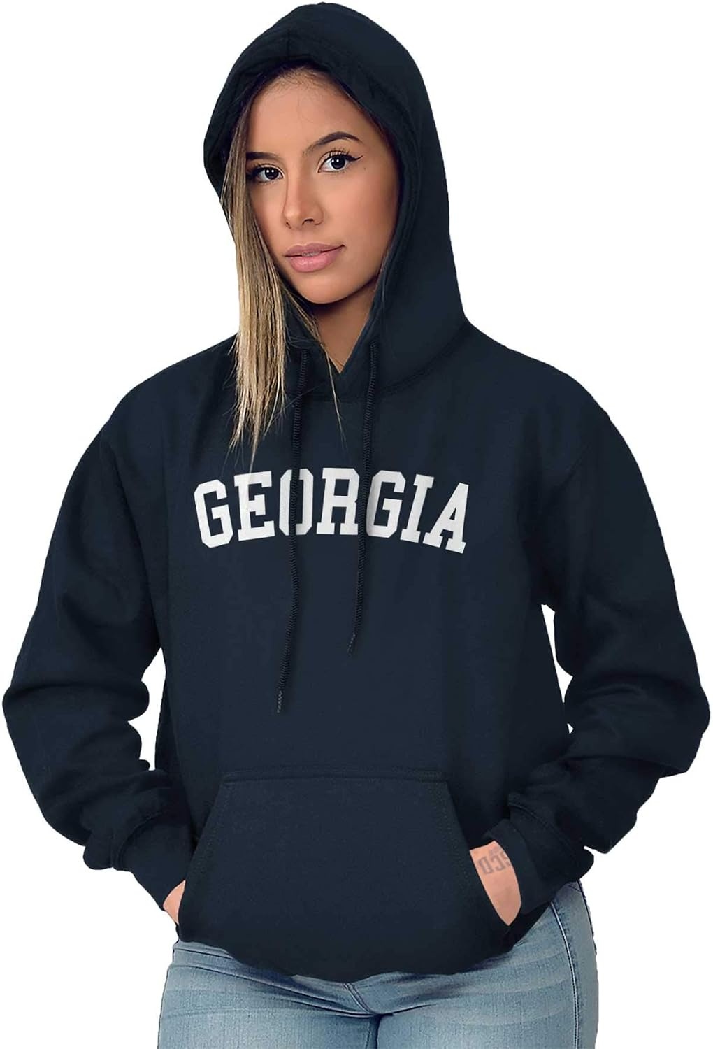 image:imageUSA State Simple Traditional Classic Hooded Sweatshirt Women MenNavy