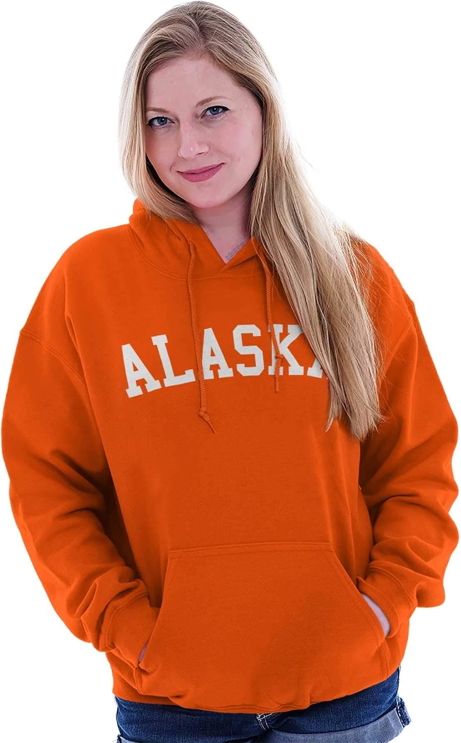image:imageUSA State Simple Traditional Classic Hooded Sweatshirt Women MenOrange