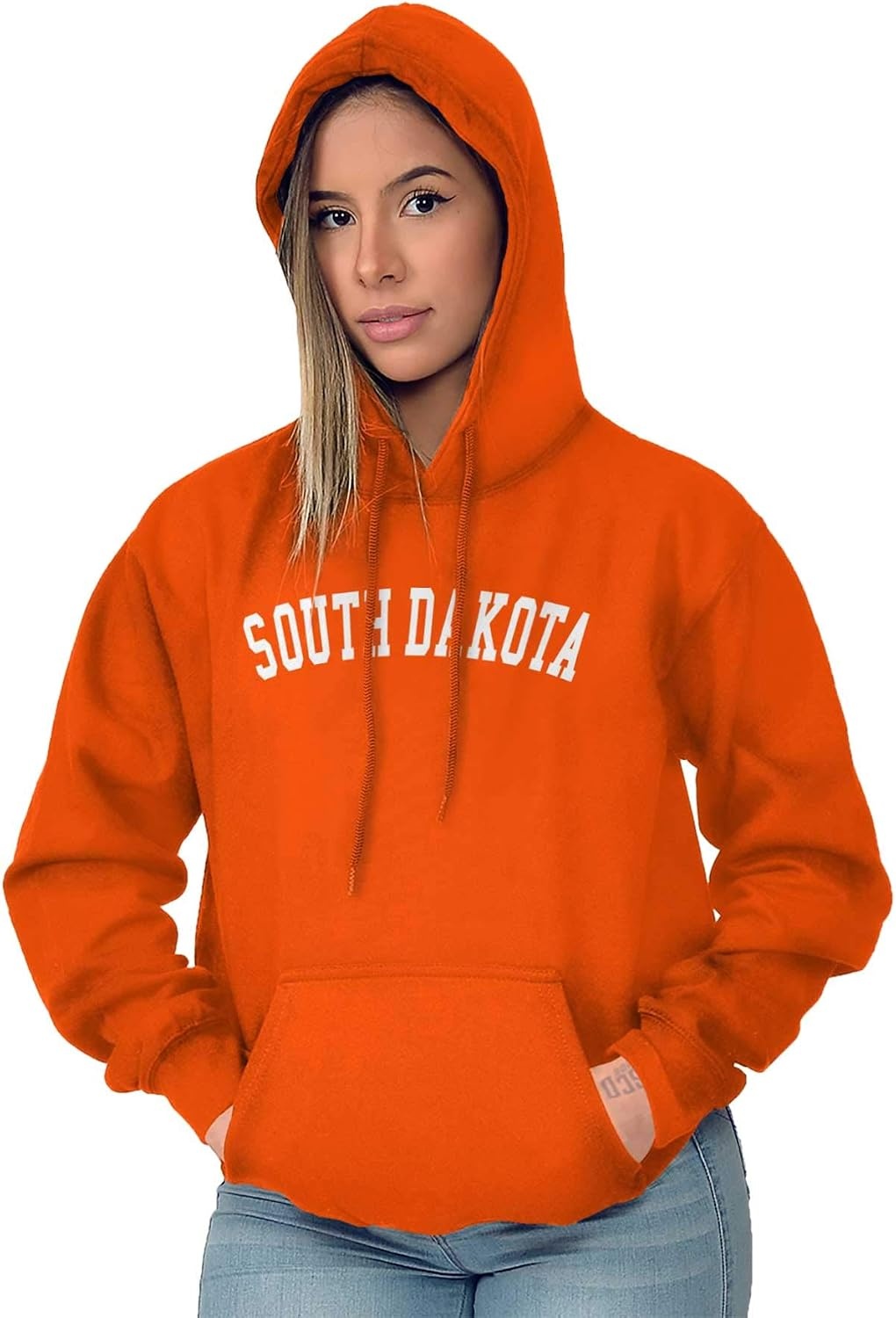 image:imageUSA State Simple Traditional Classic Hooded Sweatshirt Women MenOrange