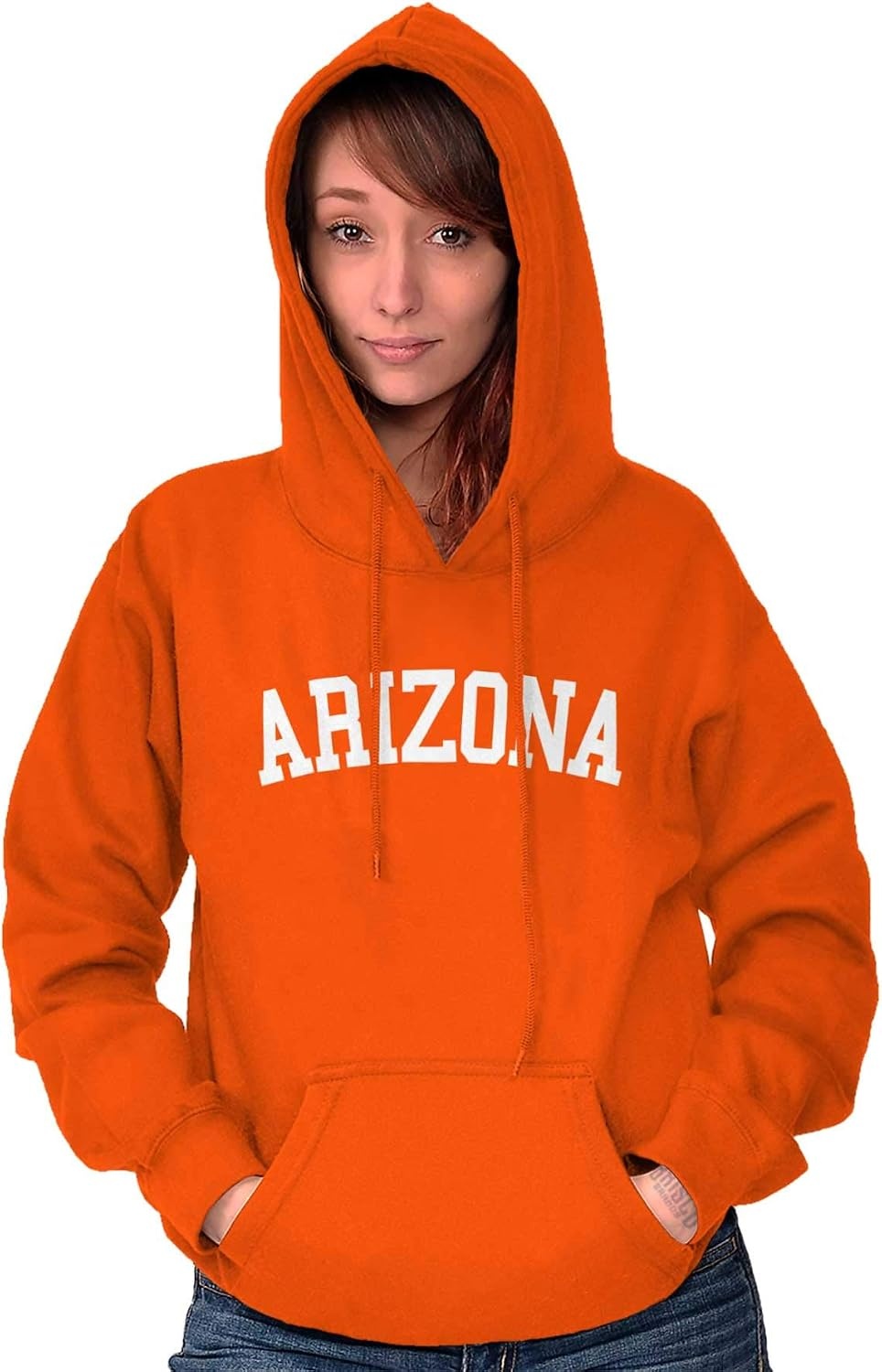 image:imageUSA State Simple Traditional Classic Hooded Sweatshirt Women MenOrange