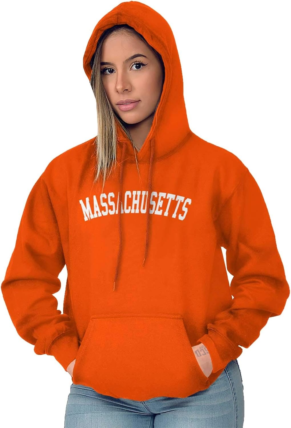 image:imageUSA State Simple Traditional Classic Hooded Sweatshirt Women MenOrange