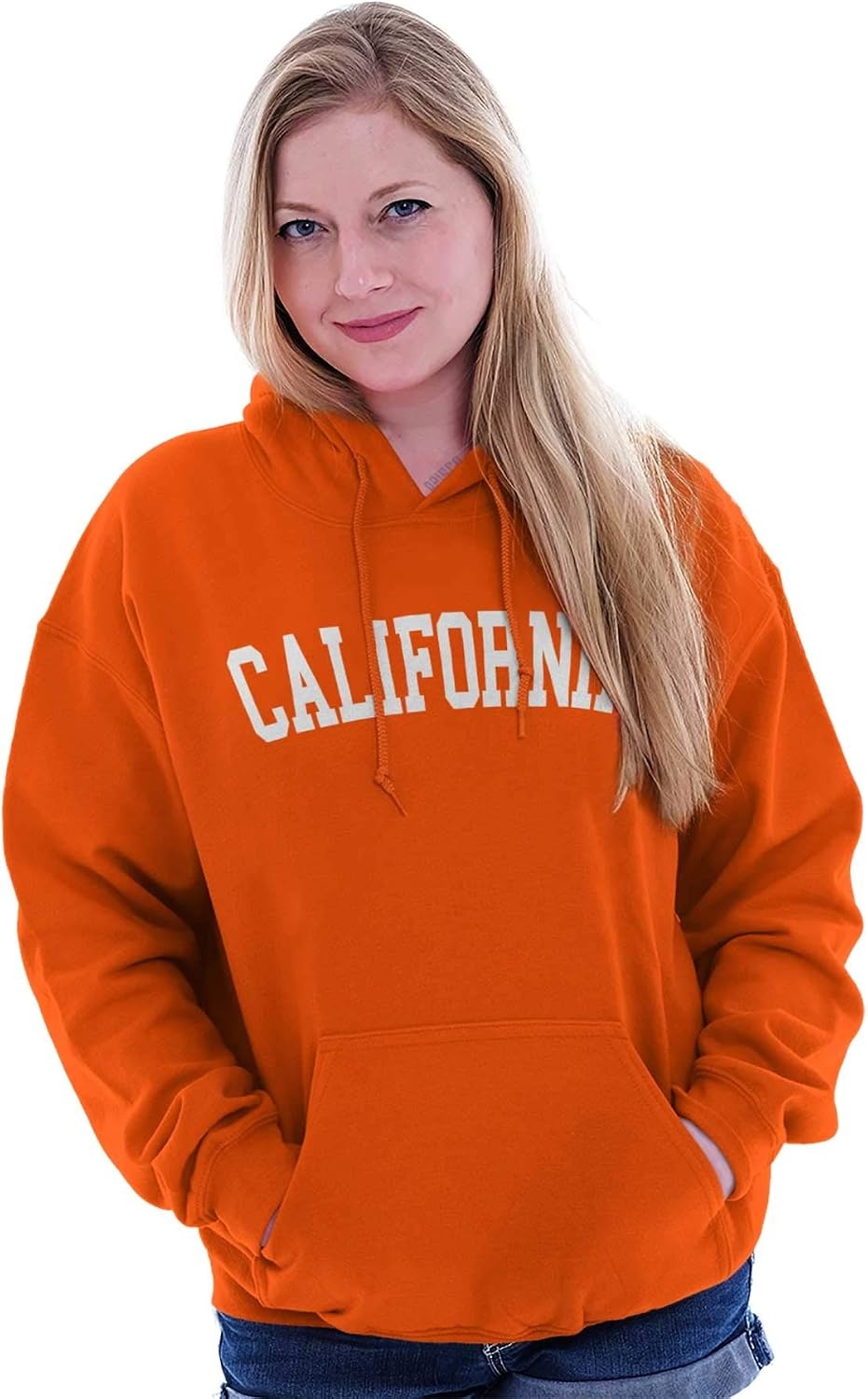 image:imageUSA State Simple Traditional Classic Hooded Sweatshirt Women MenOrange