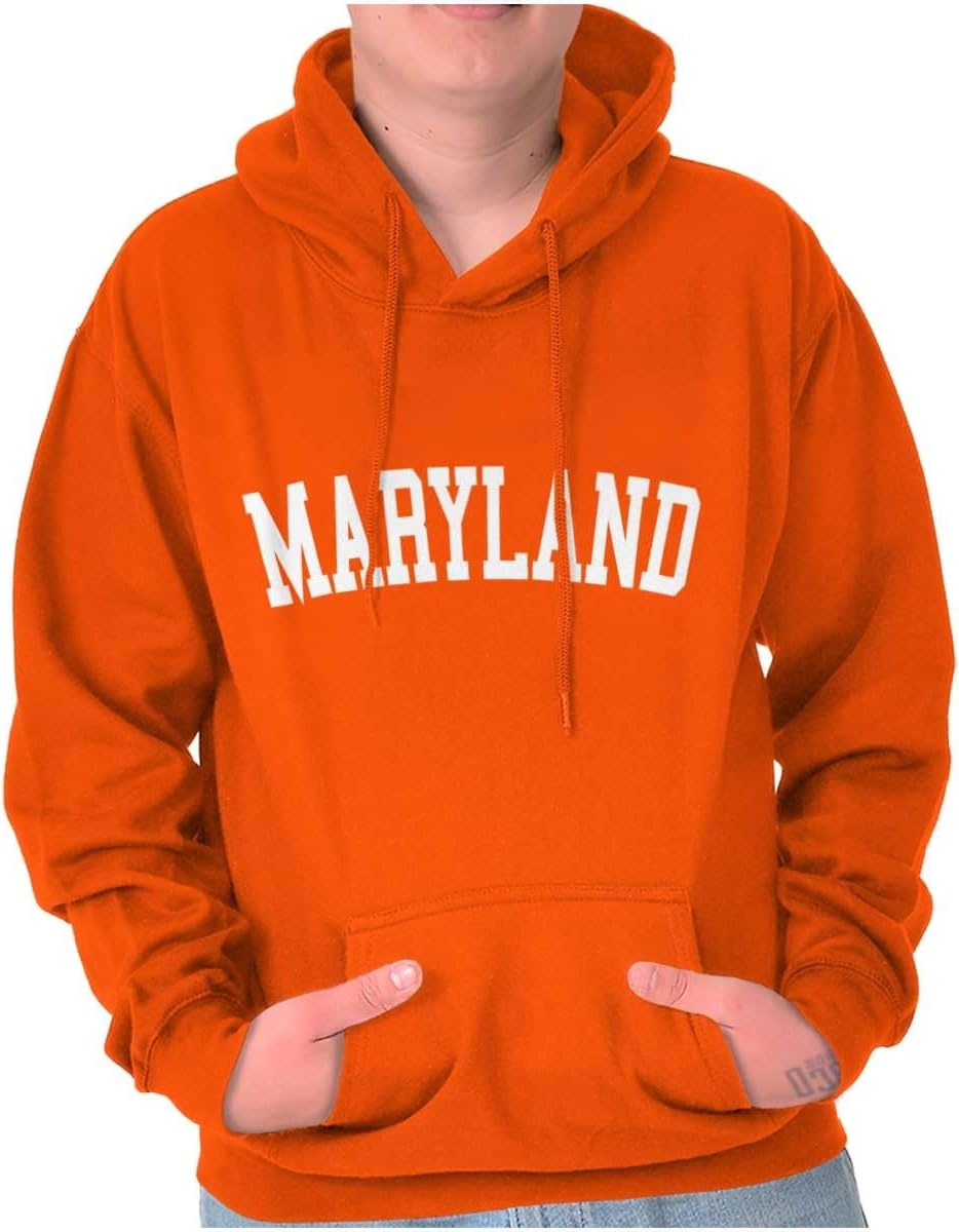 image:imageUSA State Simple Traditional Classic Hooded Sweatshirt Women MenOrange