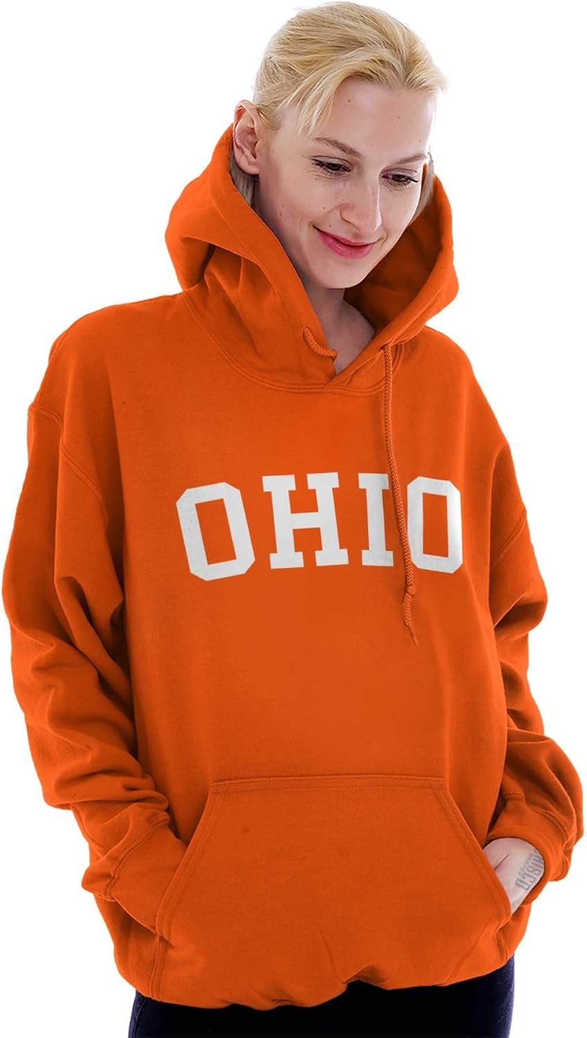 image:imageUSA State Simple Traditional Classic Hooded Sweatshirt Women MenOrange