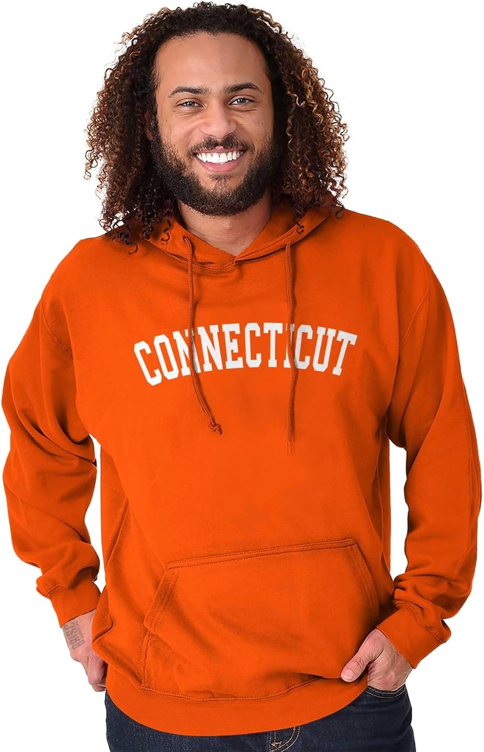 image:imageUSA State Simple Traditional Classic Hooded Sweatshirt Women MenOrange