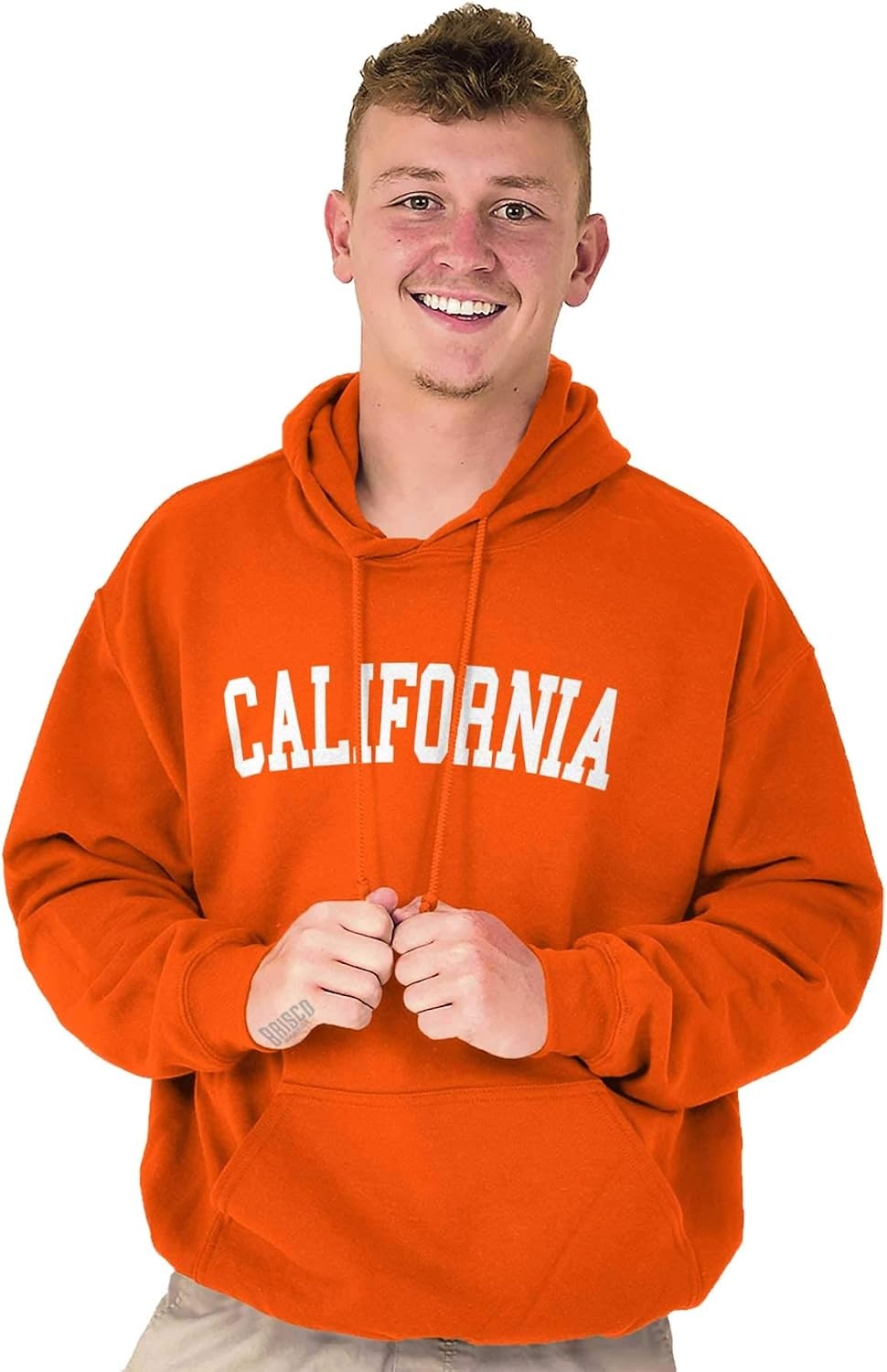 image:imageUSA State Simple Traditional Classic Hooded Sweatshirt Women MenOrange