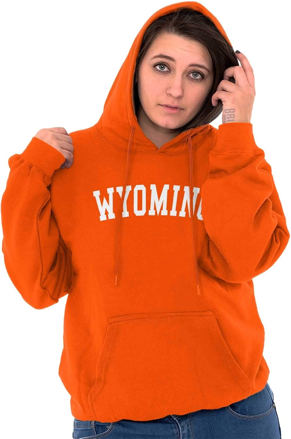 image:imageUSA State Simple Traditional Classic Hooded Sweatshirt Women MenOrange