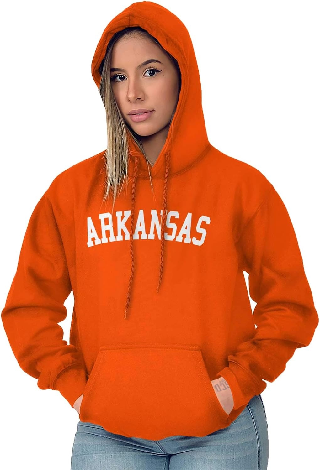 image:imageUSA State Simple Traditional Classic Hooded Sweatshirt Women MenOrange