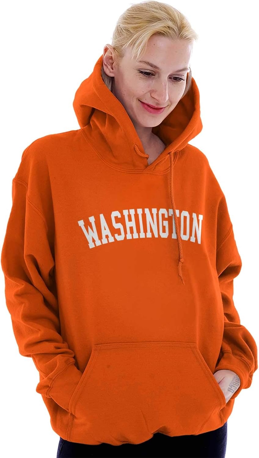 image:imageUSA State Simple Traditional Classic Hooded Sweatshirt Women MenOrange