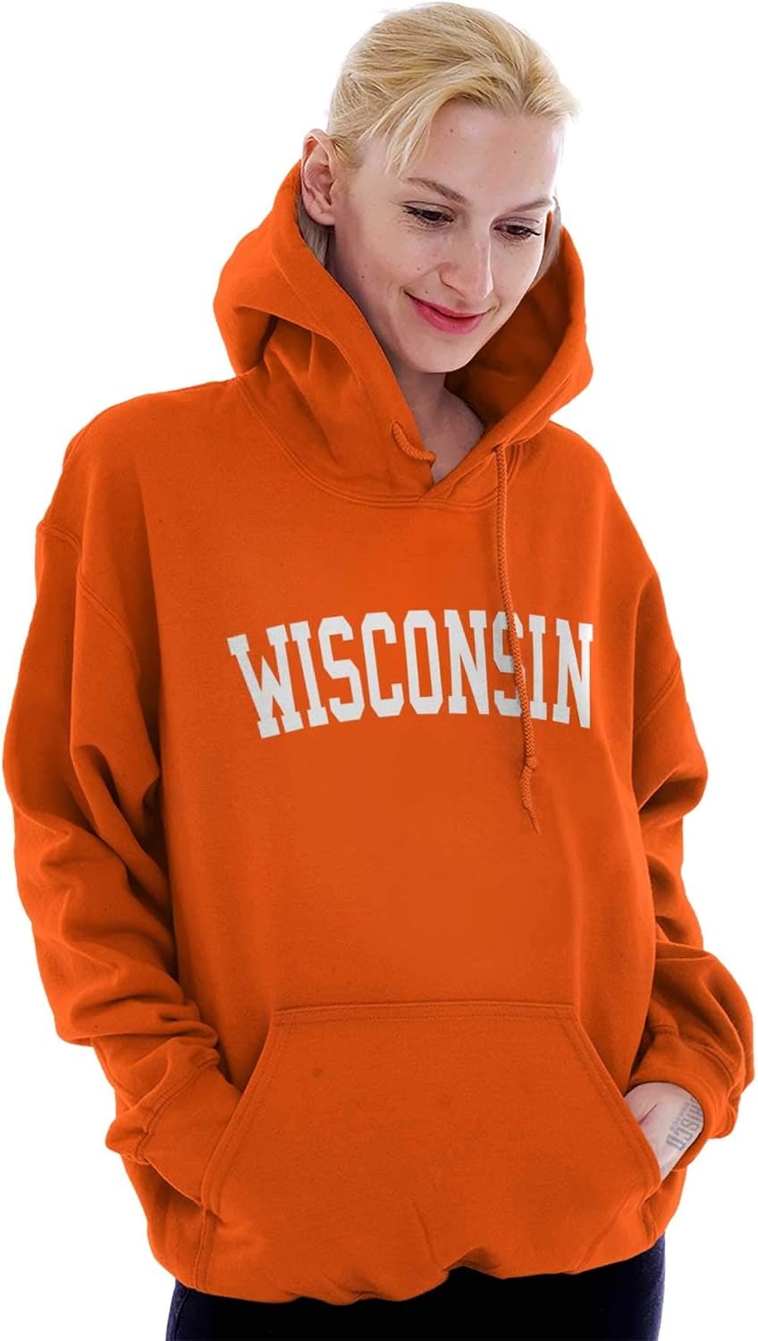 image:imageUSA State Simple Traditional Classic Hooded Sweatshirt Women MenOrange