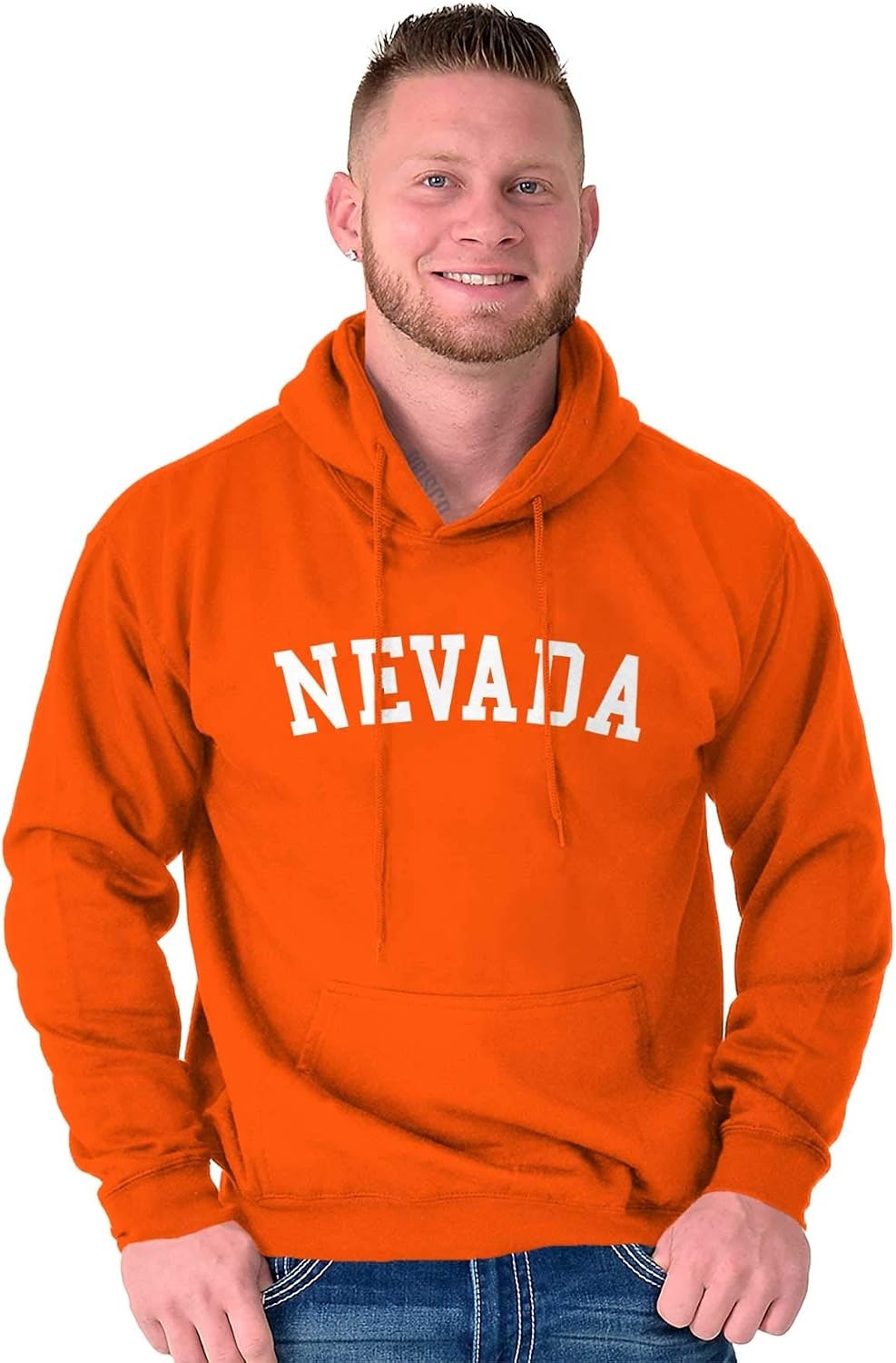 image:imageUSA State Simple Traditional Classic Hooded Sweatshirt Women MenOrange