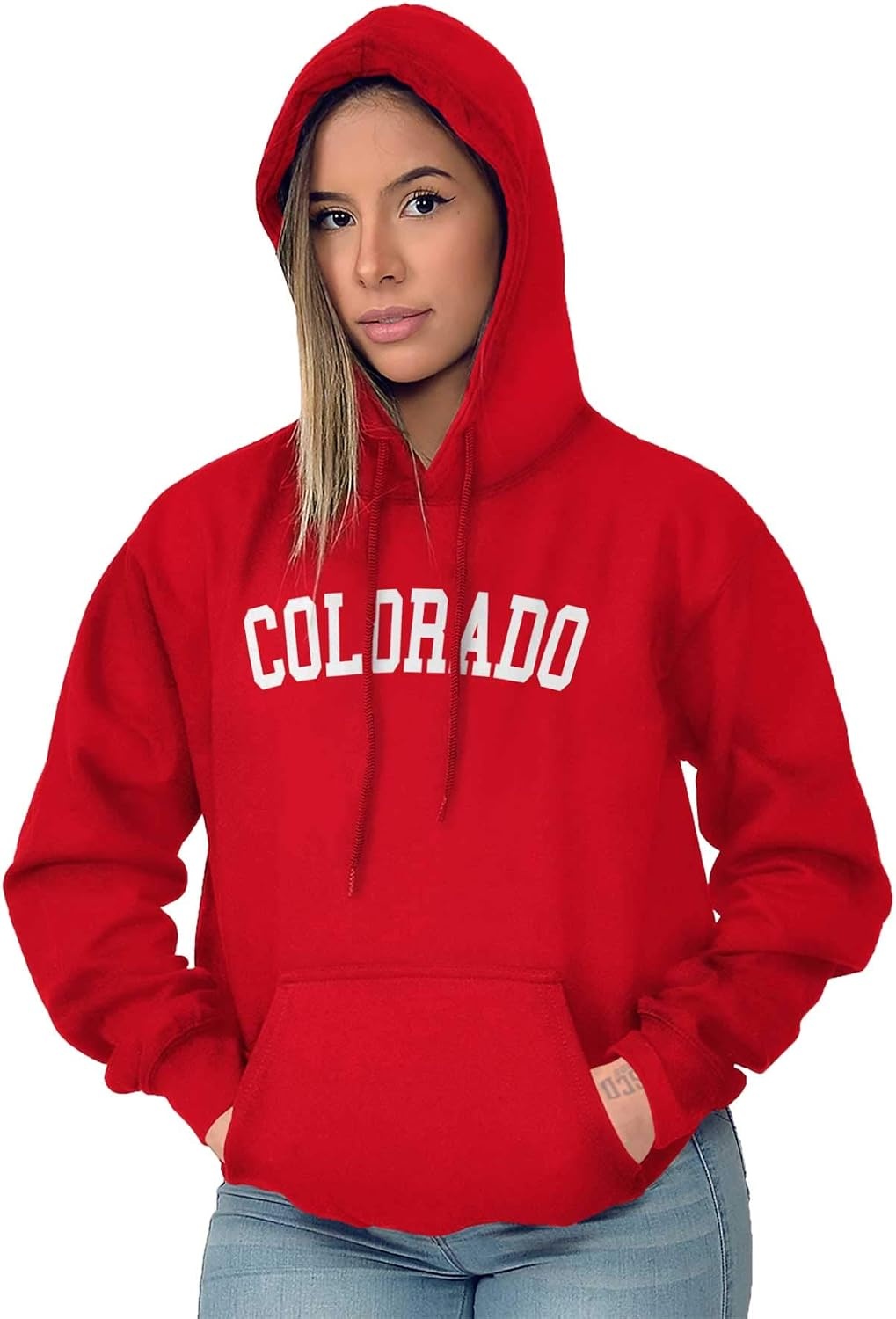 image:imageUSA State Simple Traditional Classic Hooded Sweatshirt Women MenRed