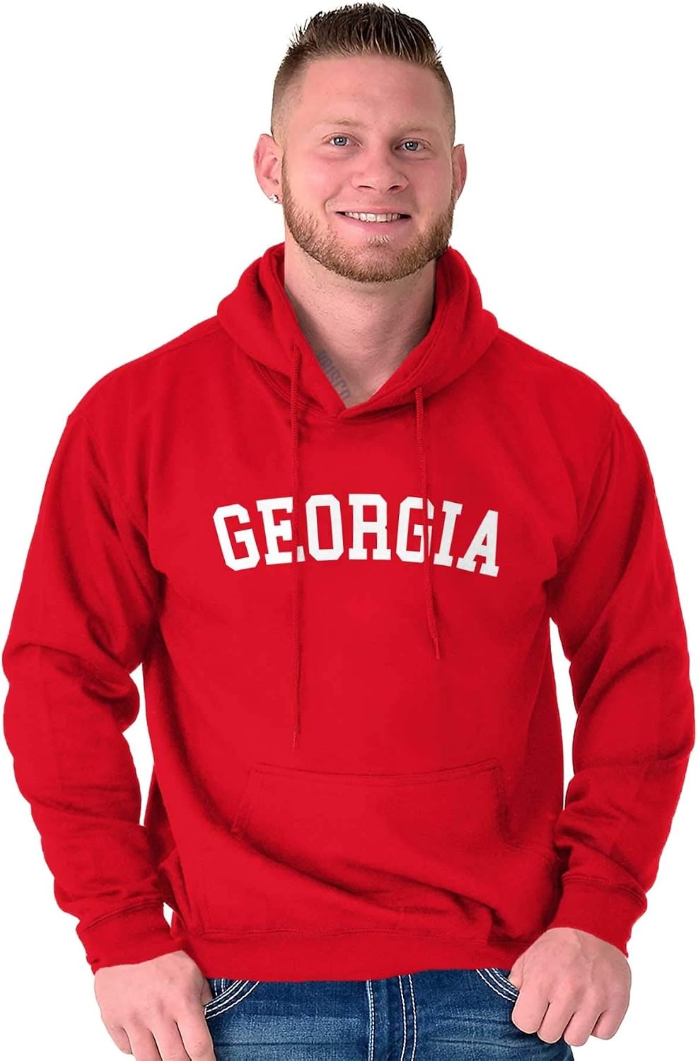 image:imageUSA State Simple Traditional Classic Hooded Sweatshirt Women MenRed