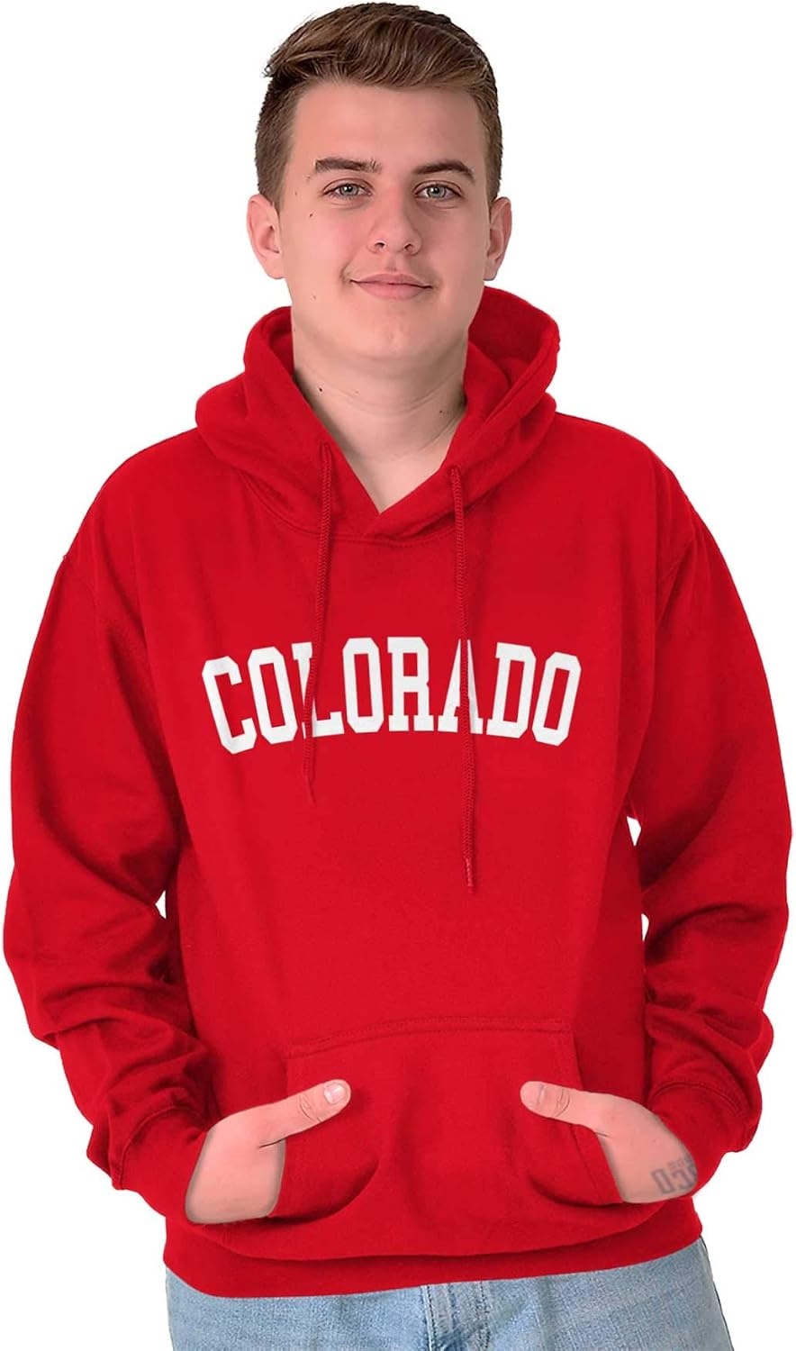 image:imageUSA State Simple Traditional Classic Hooded Sweatshirt Women MenRed