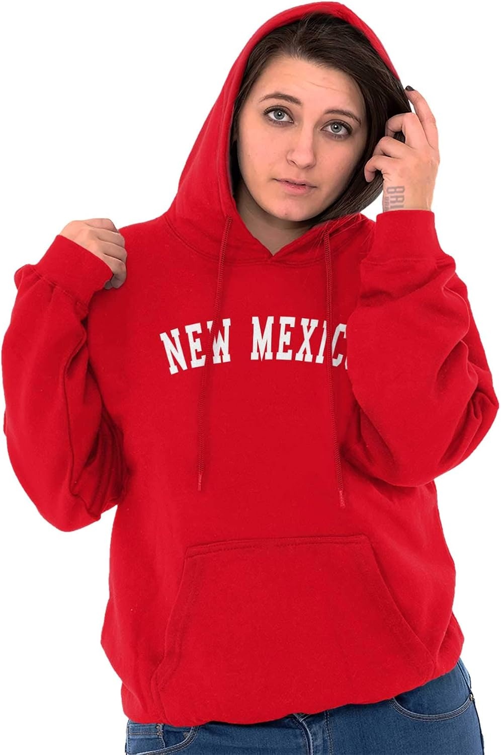 image:imageUSA State Simple Traditional Classic Hooded Sweatshirt Women MenRed