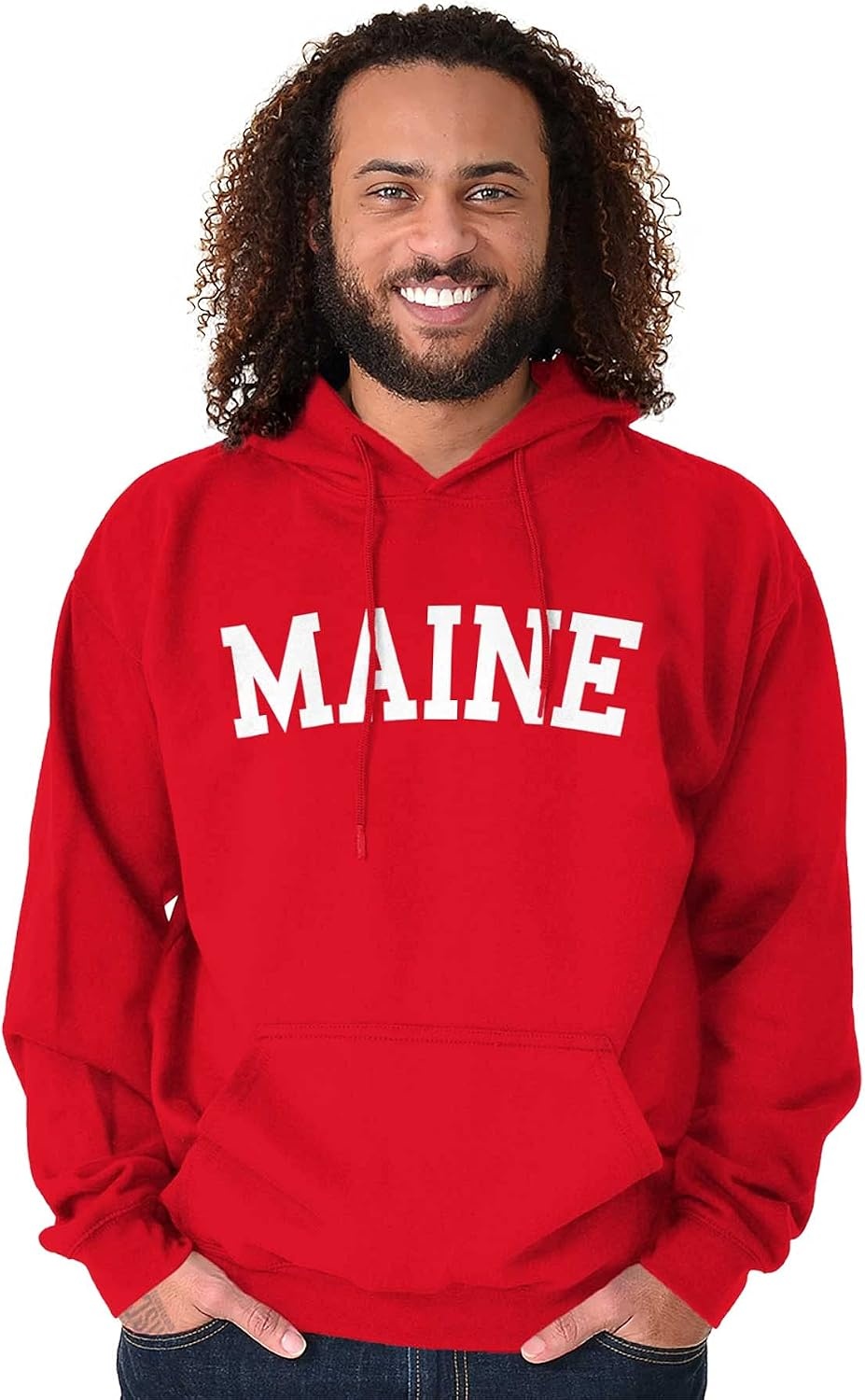 image:imageUSA State Simple Traditional Classic Hooded Sweatshirt Women MenRed