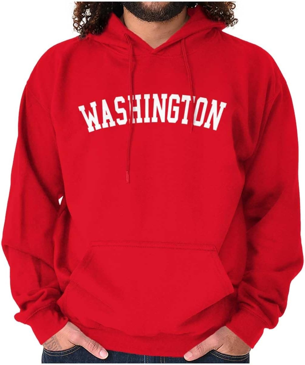 image:imageUSA State Simple Traditional Classic Hooded Sweatshirt Women MenRed