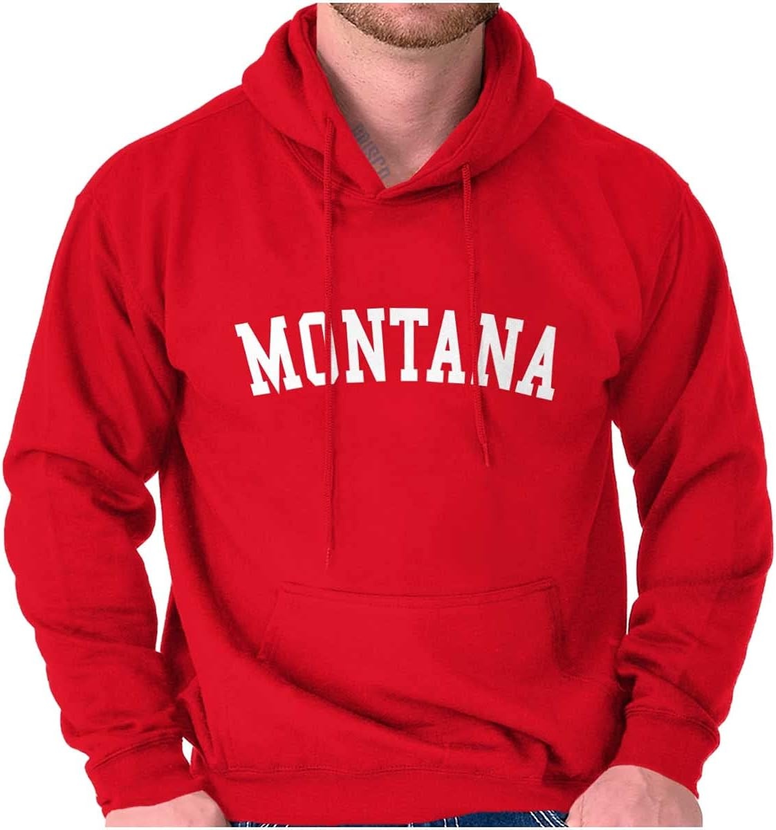 image:imageUSA State Simple Traditional Classic Hooded Sweatshirt Women MenRed