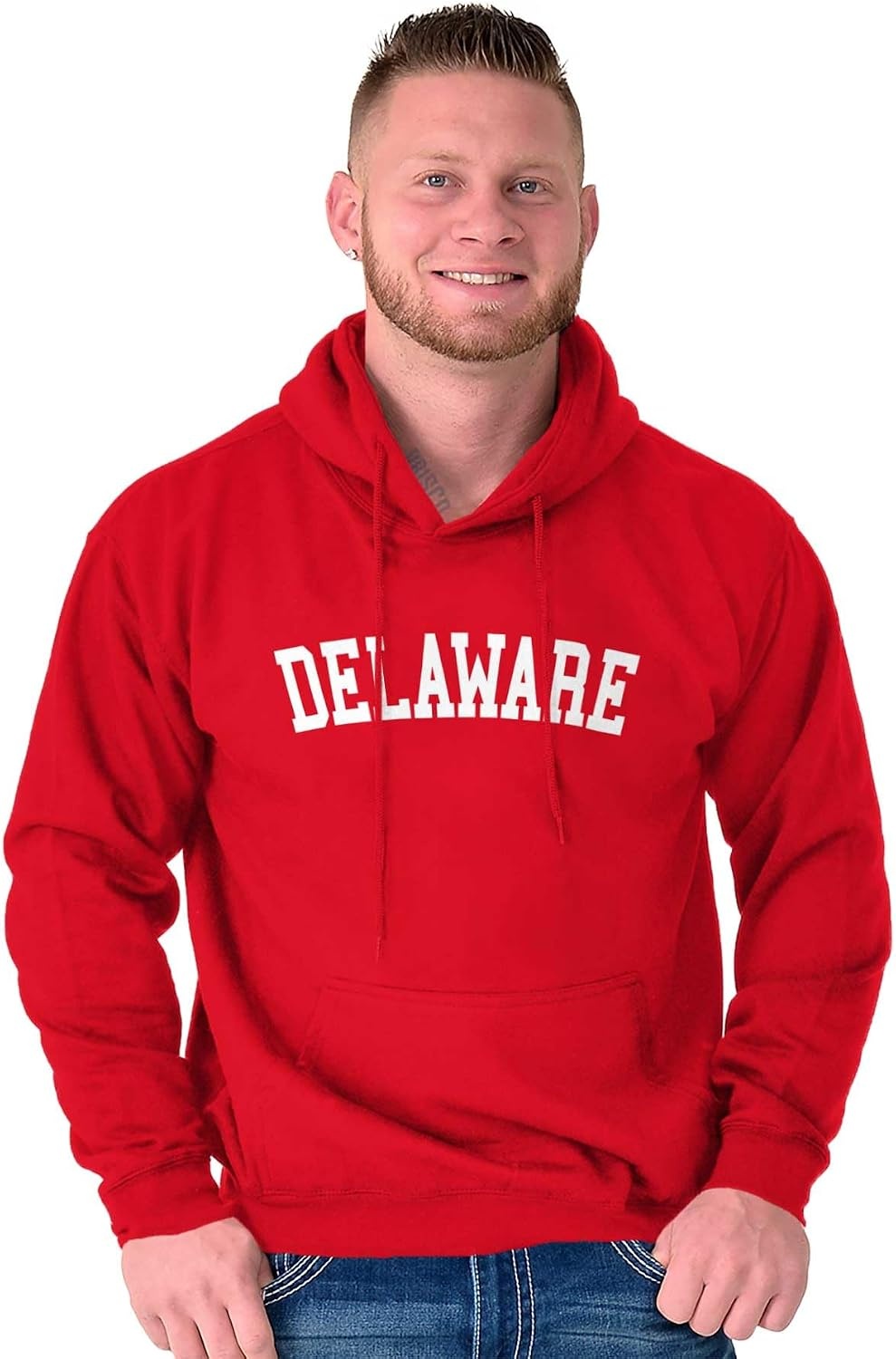 image:imageUSA State Simple Traditional Classic Hooded Sweatshirt Women MenRed