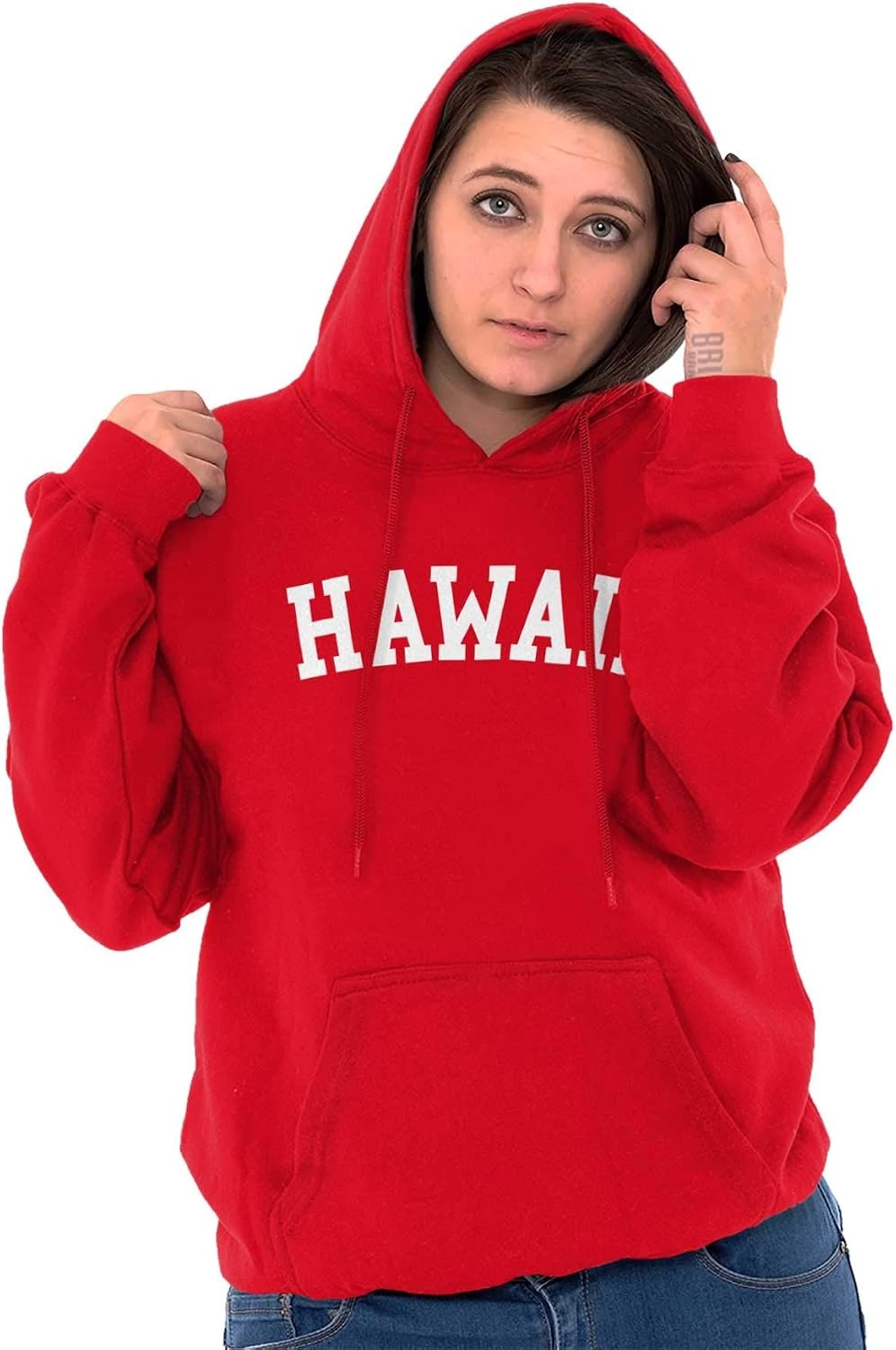 image:imageUSA State Simple Traditional Classic Hooded Sweatshirt Women MenRed