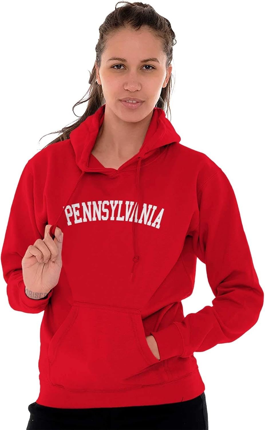image:imageUSA State Simple Traditional Classic Hooded Sweatshirt Women MenRed