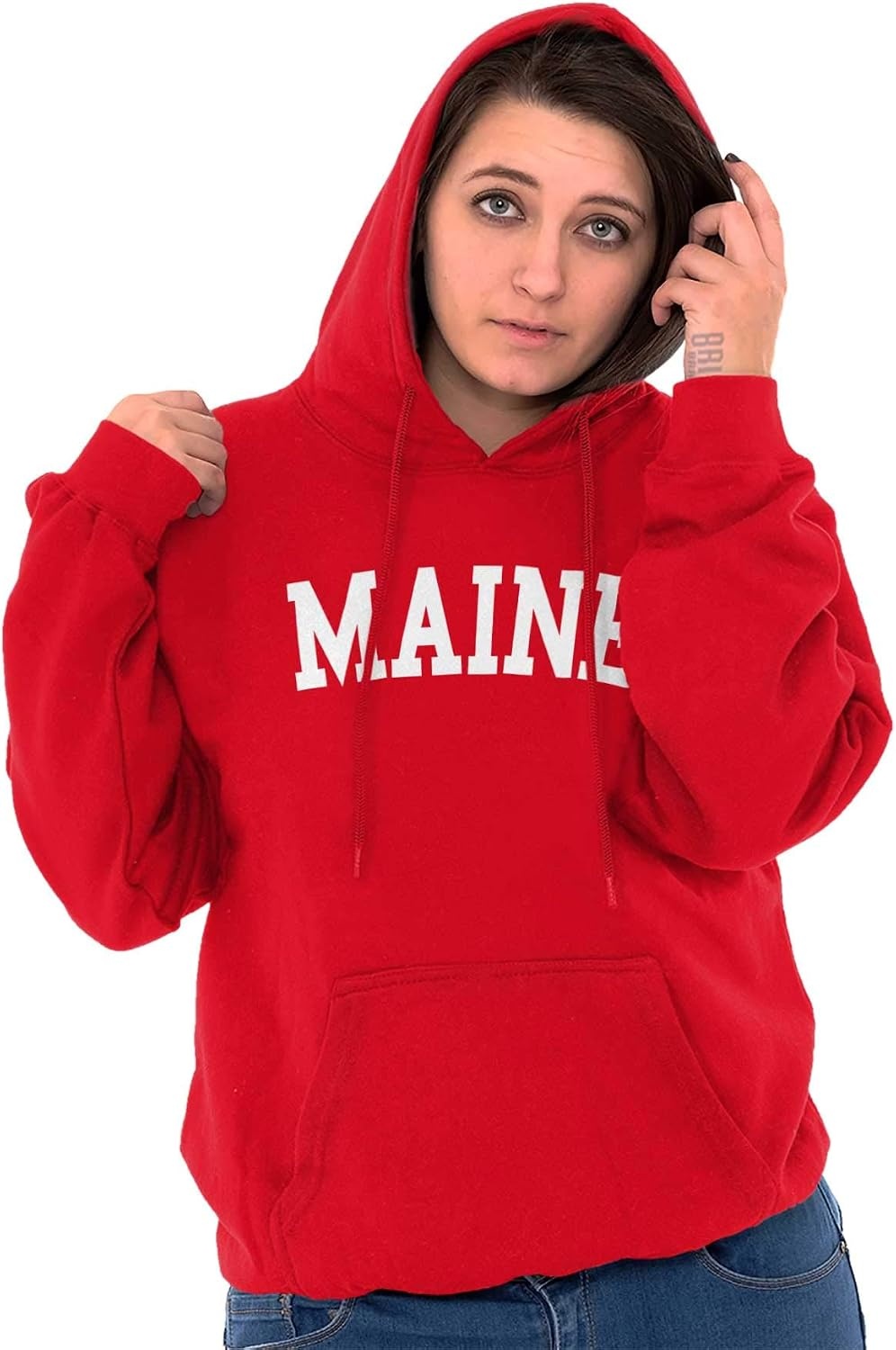image:imageUSA State Simple Traditional Classic Hooded Sweatshirt Women MenRed