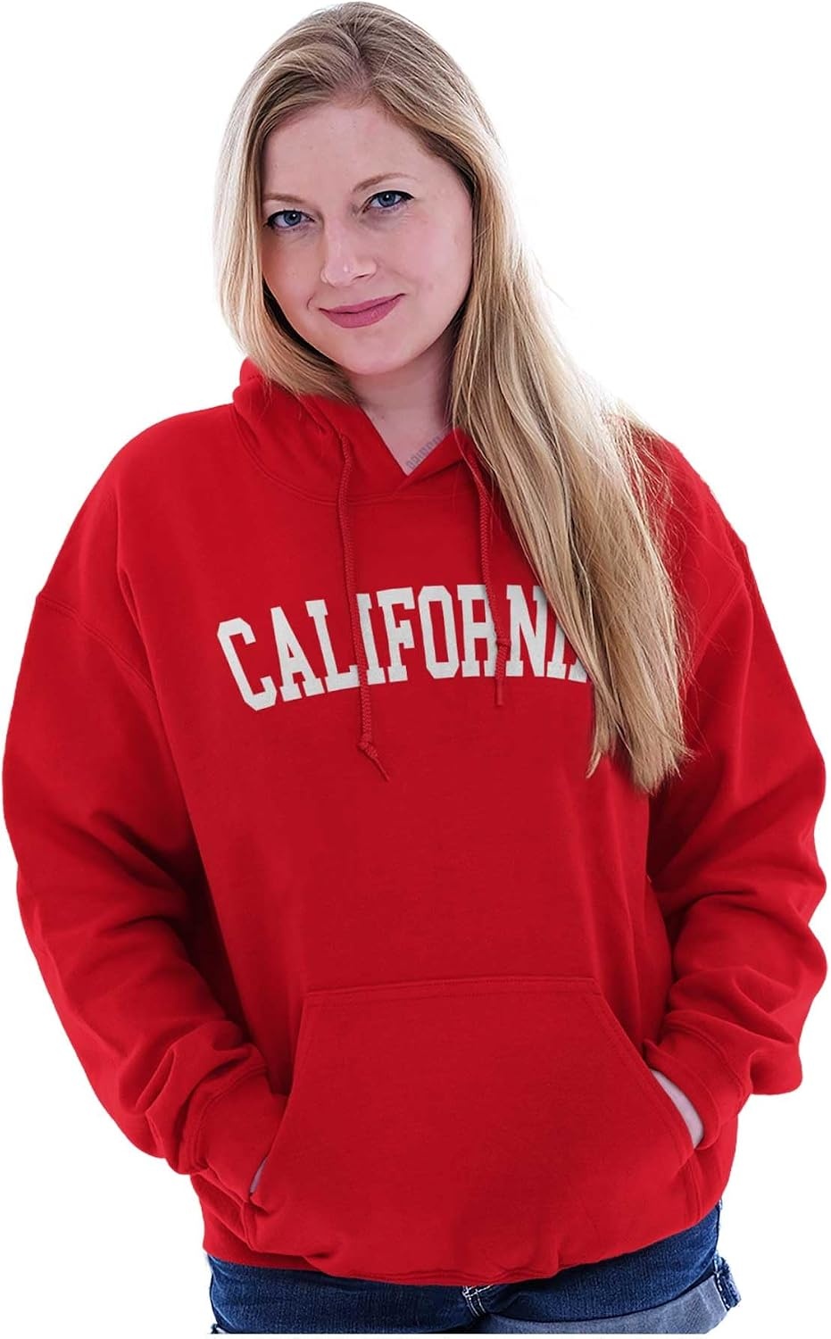 image:imageUSA State Simple Traditional Classic Hooded Sweatshirt Women MenRed