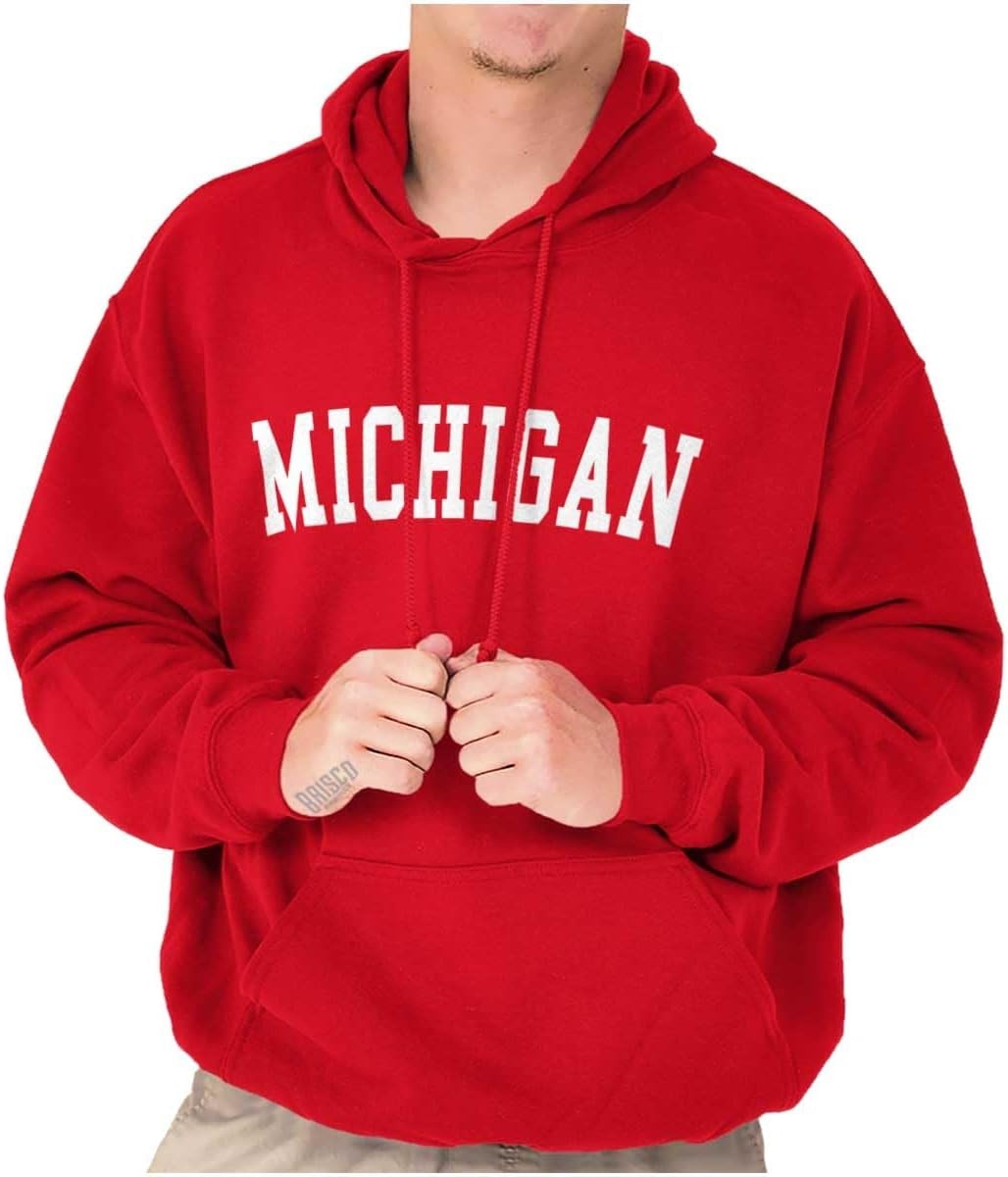 image:imageUSA State Simple Traditional Classic Hooded Sweatshirt Women MenRed