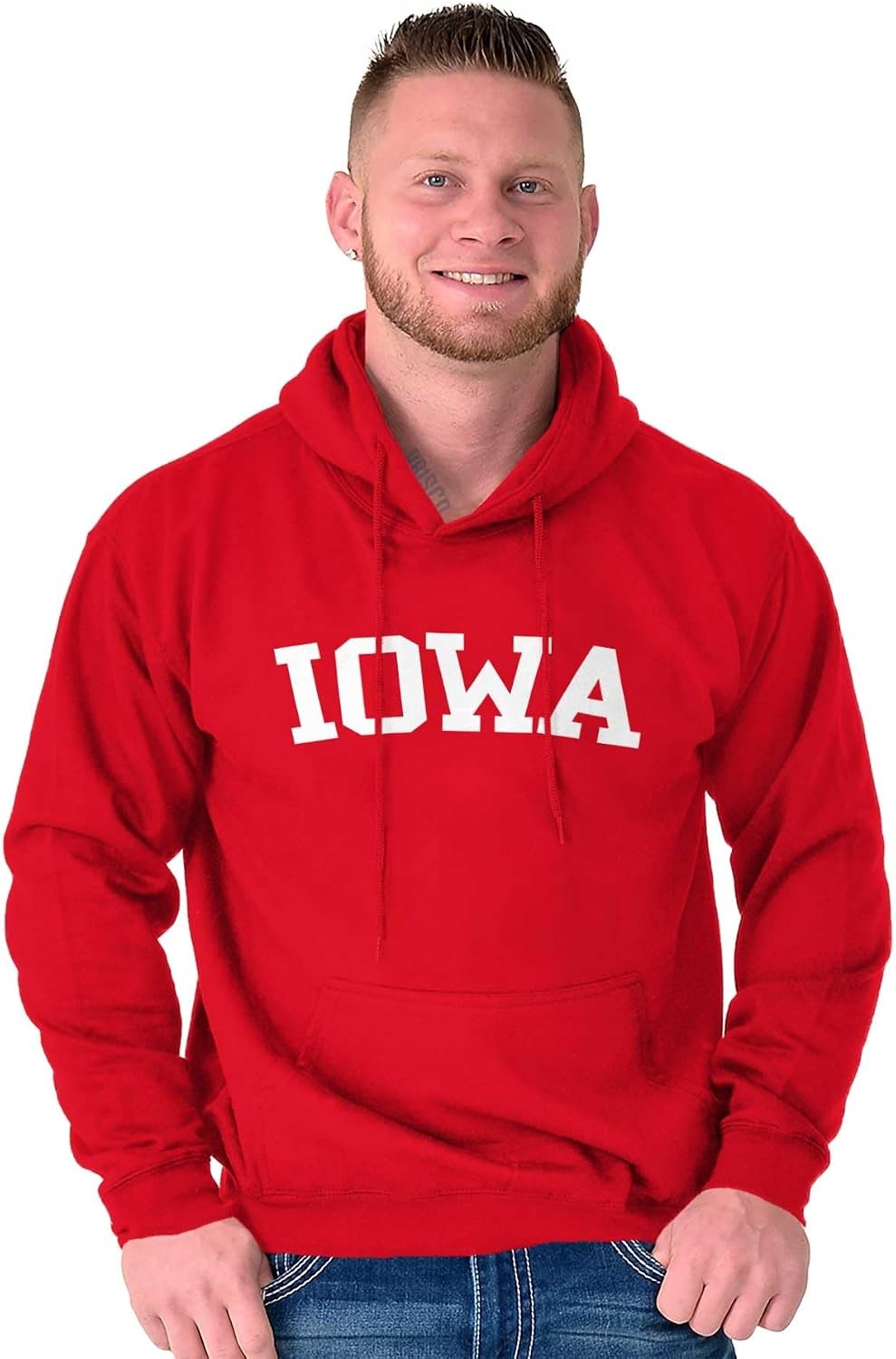 image:imageUSA State Simple Traditional Classic Hooded Sweatshirt Women MenRed