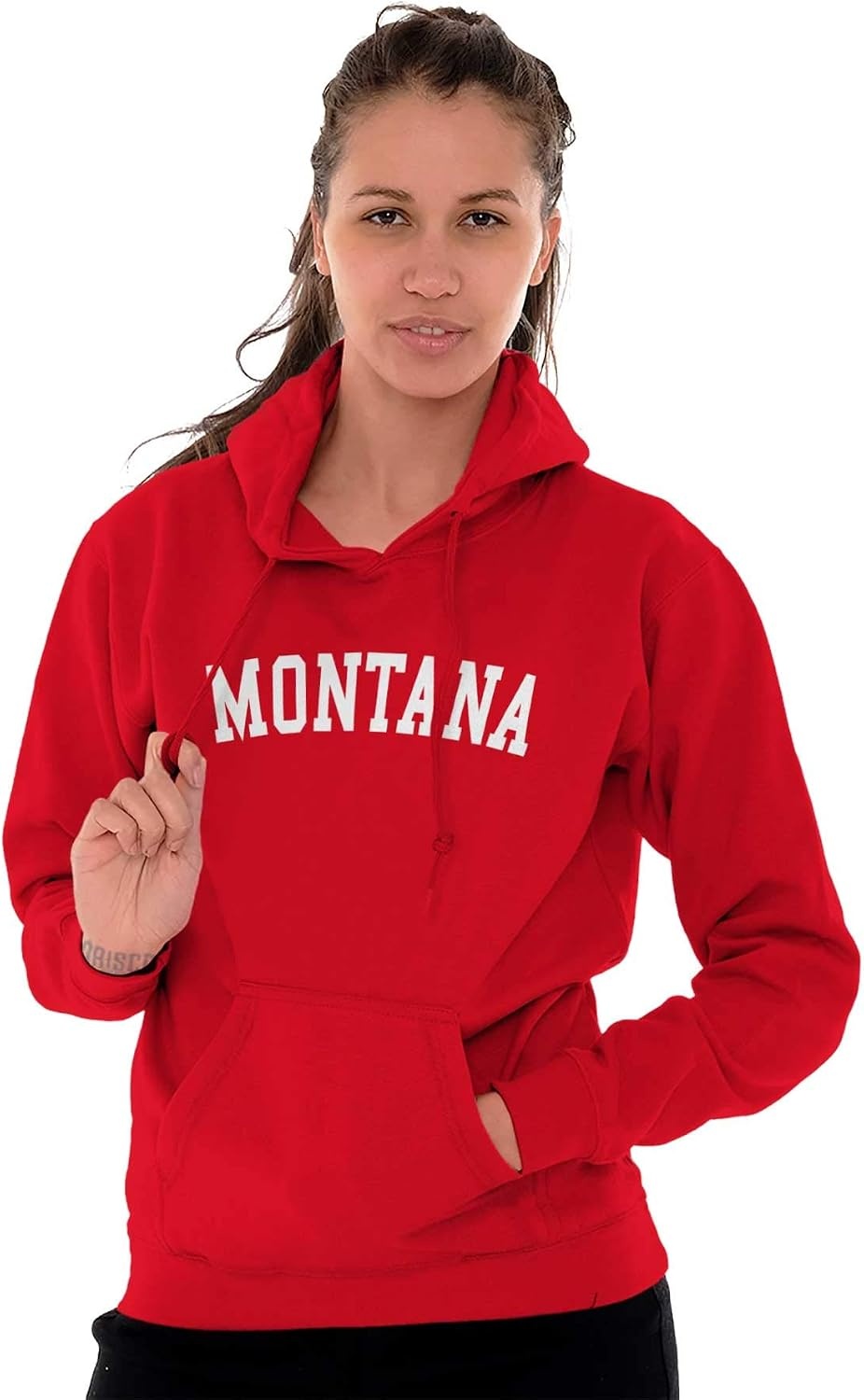 image:imageUSA State Simple Traditional Classic Hooded Sweatshirt Women MenRed
