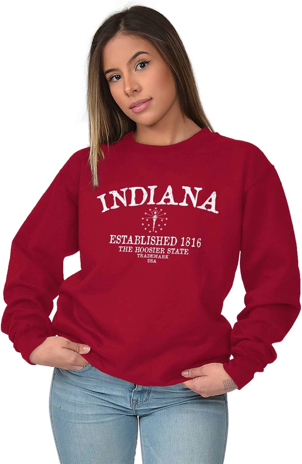 image:imageUSA State Vintage Established Date Sweatshirt for Men or WomenCardinal Red