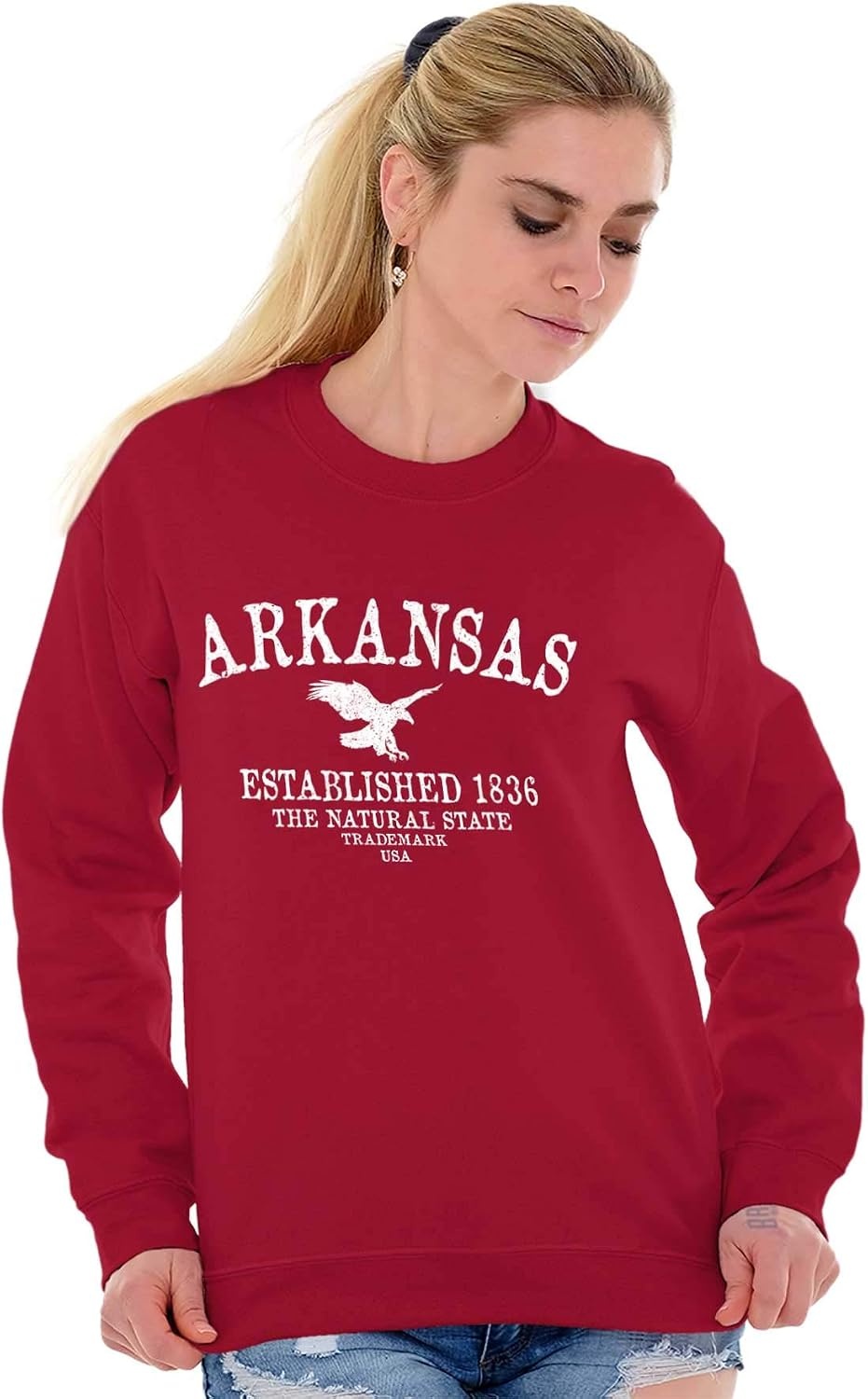 image:imageUSA State Vintage Established Date Sweatshirt for Men or WomenCardinal Red