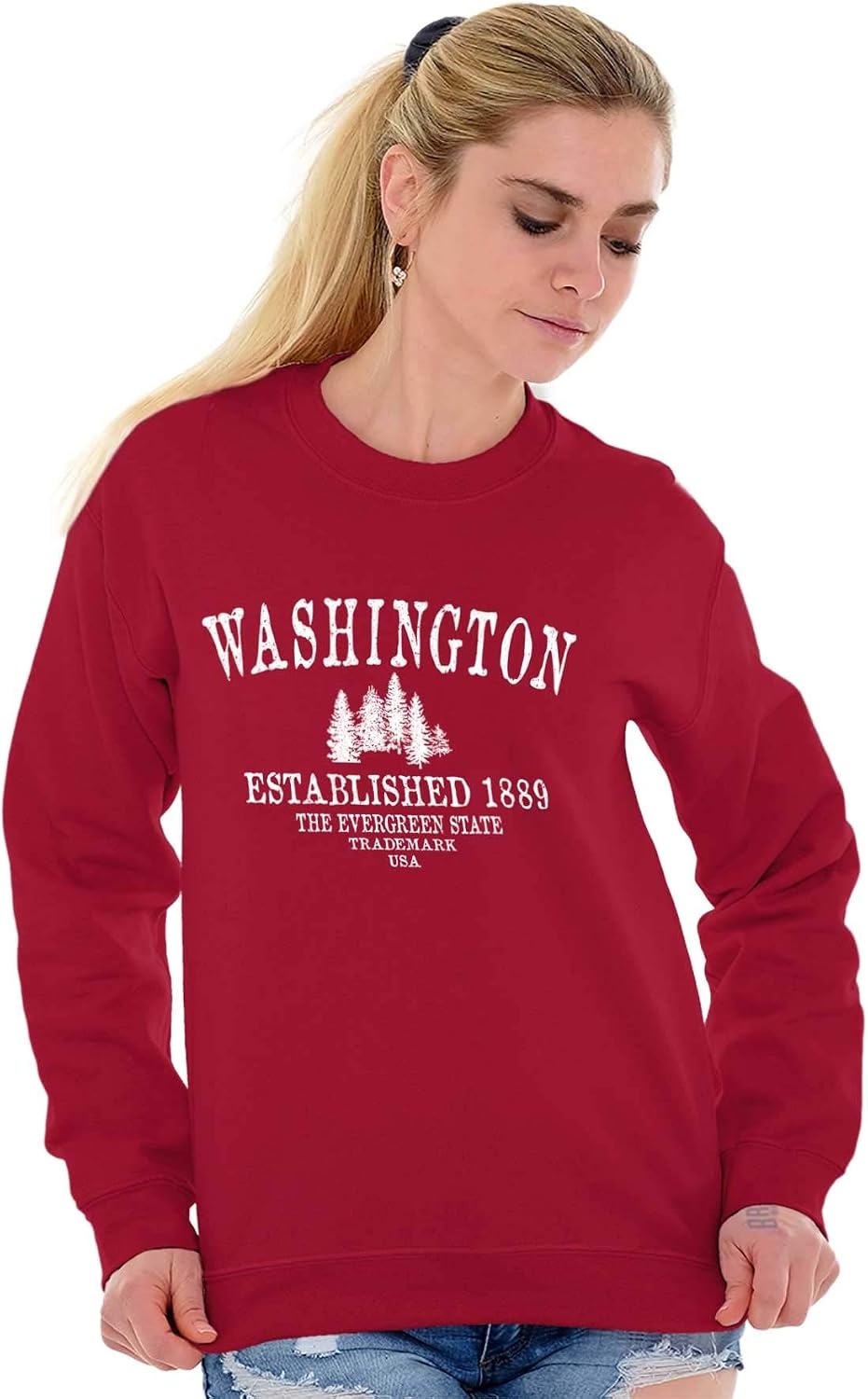 image:imageUSA State Vintage Established Date Sweatshirt for Men or WomenCardinal Red