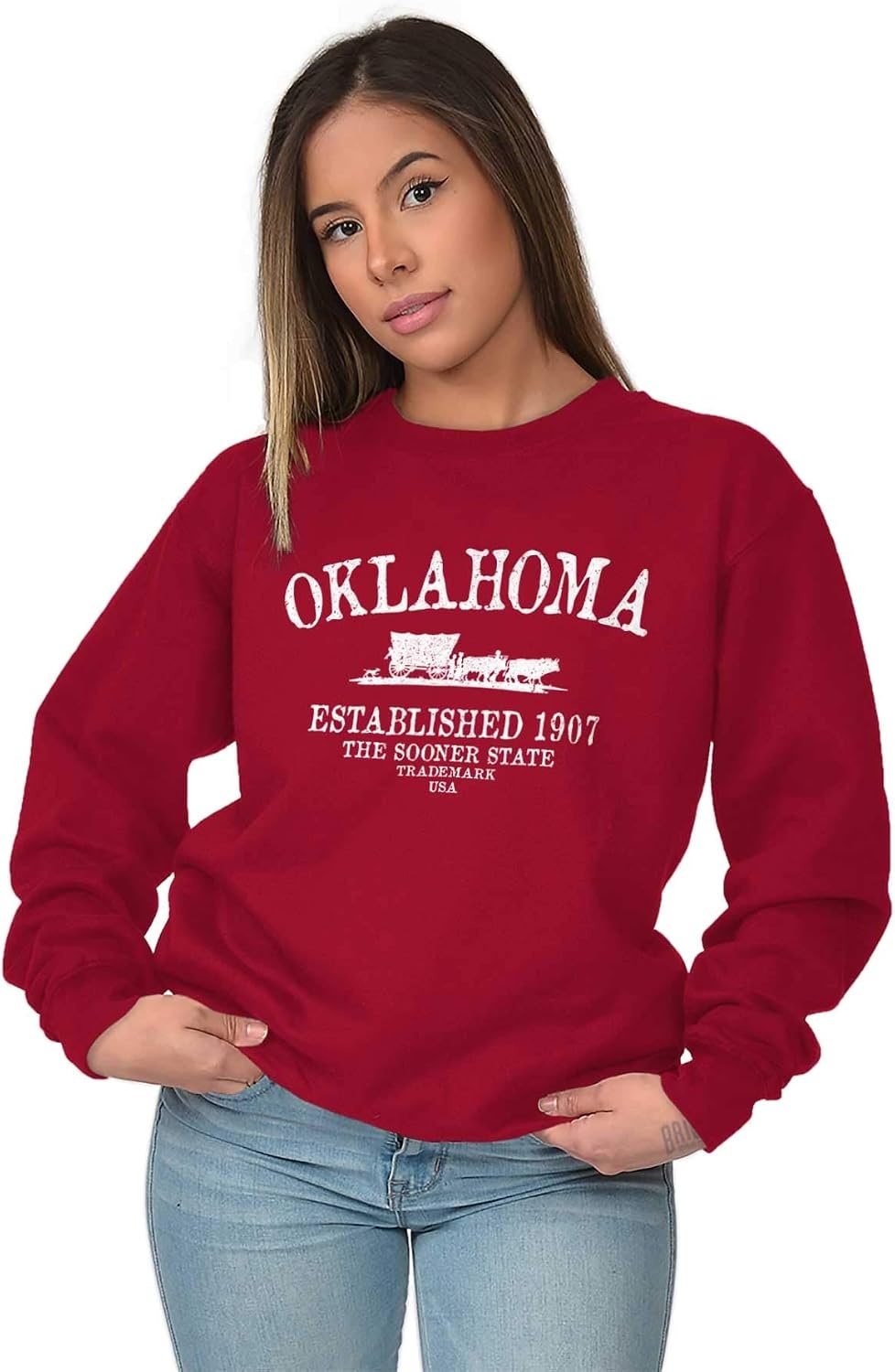 image:imageUSA State Vintage Established Date Sweatshirt for Men or WomenCardinal Red