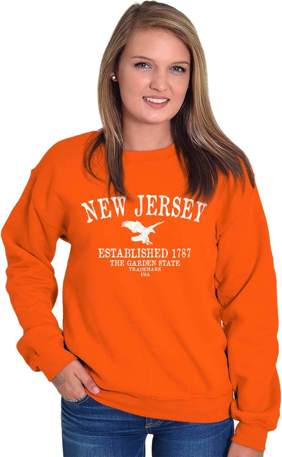 image:imageUSA State Vintage Established Date Sweatshirt for Men or WomenOrange