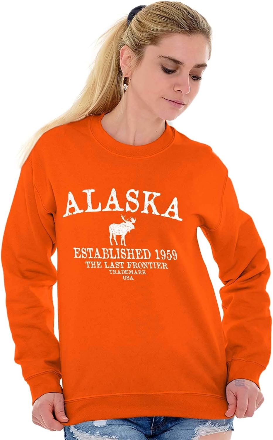 image:imageUSA State Vintage Established Date Sweatshirt for Men or WomenOrange