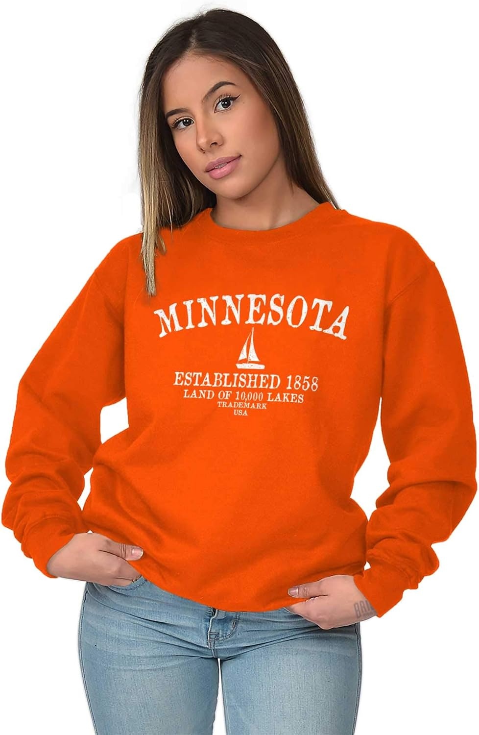 image:imageUSA State Vintage Established Date Sweatshirt for Men or WomenOrange