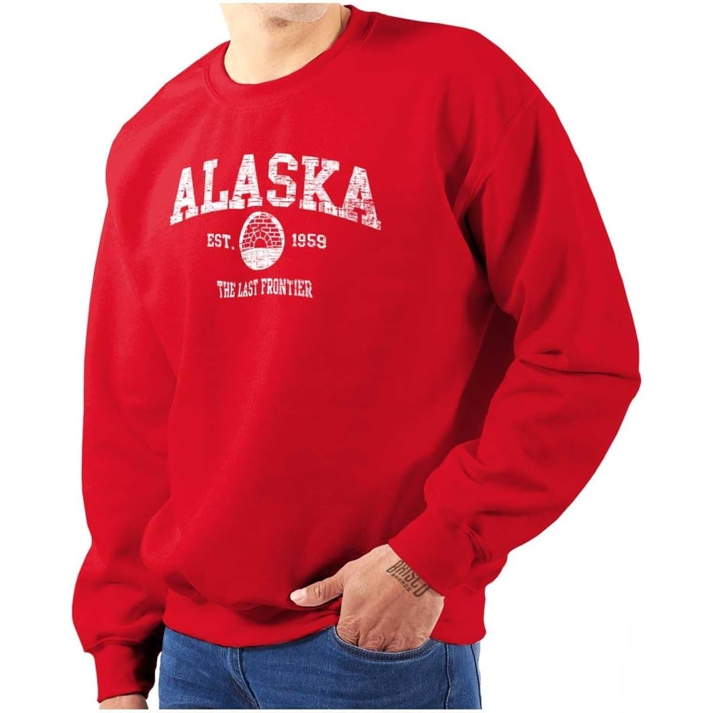 image:imageClassic Vintage American State Souvenir Sweatshirt for Men and WomenRed