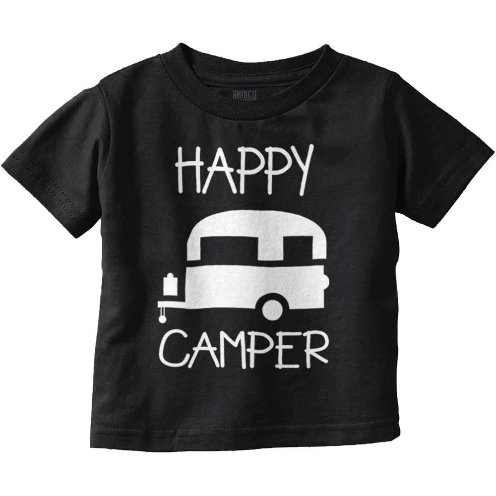 image:imageHappy Camper Outdoorsy Toddler Boy Girl T ShirtBlack