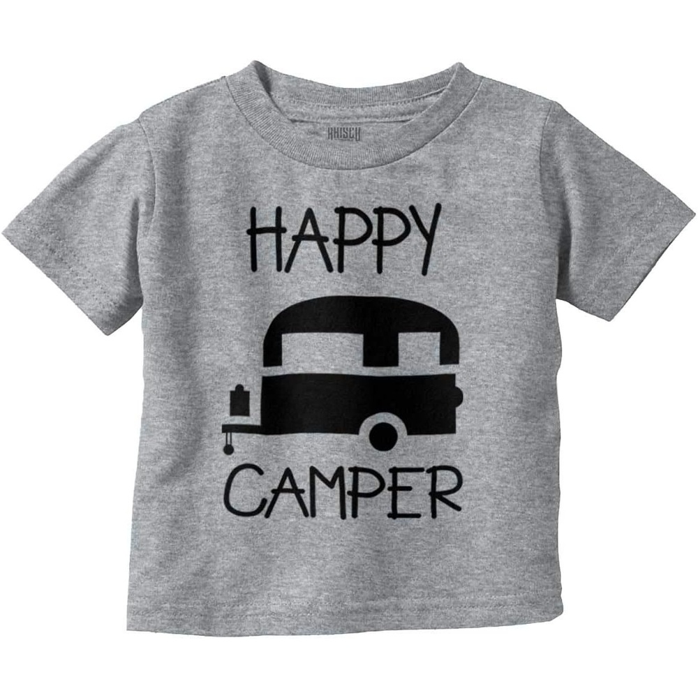 image:imageHappy Camper Outdoorsy Toddler Boy Girl T ShirtHeather
