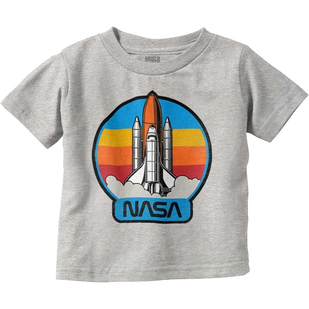 image:imageRetro NASA Worm Logo Rocket Launch Toddler Boy Girl T ShirtHeather