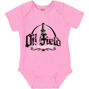 Brisco Brands North Dakota Oil Field Princess Cute Baby Bodysuit Jumper Girls(Pink)